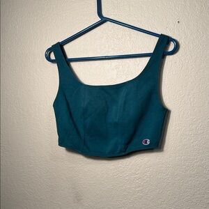 Champion Women's Teal Fleece Crop Top